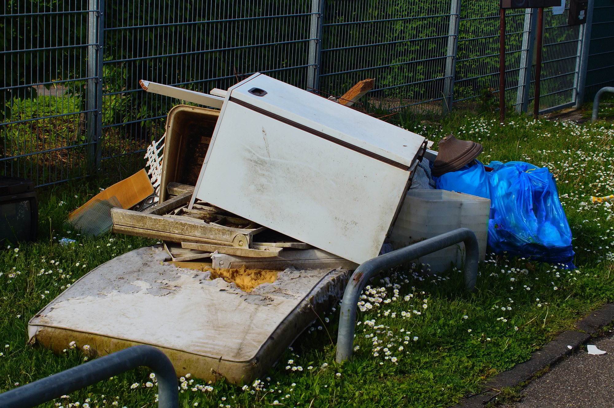 Illegal dumping in Frankfurt, Germany